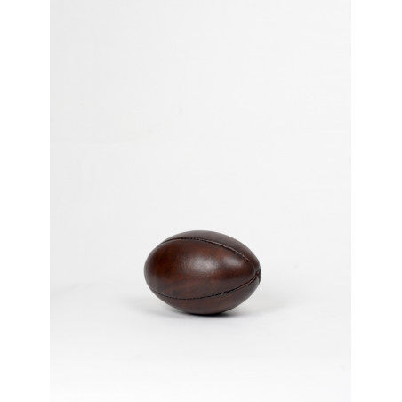 ballon rugby vintage en cuir miniature