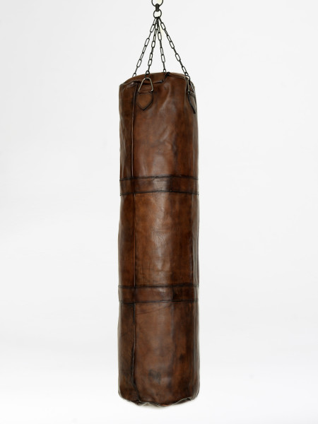 vintage leather kickboxing bag brown
