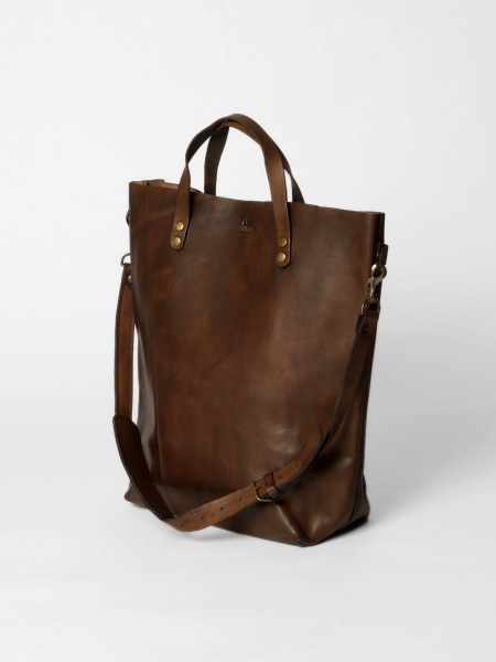 large leather tote bag brown