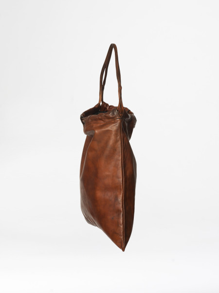 leather 2-way bag brown