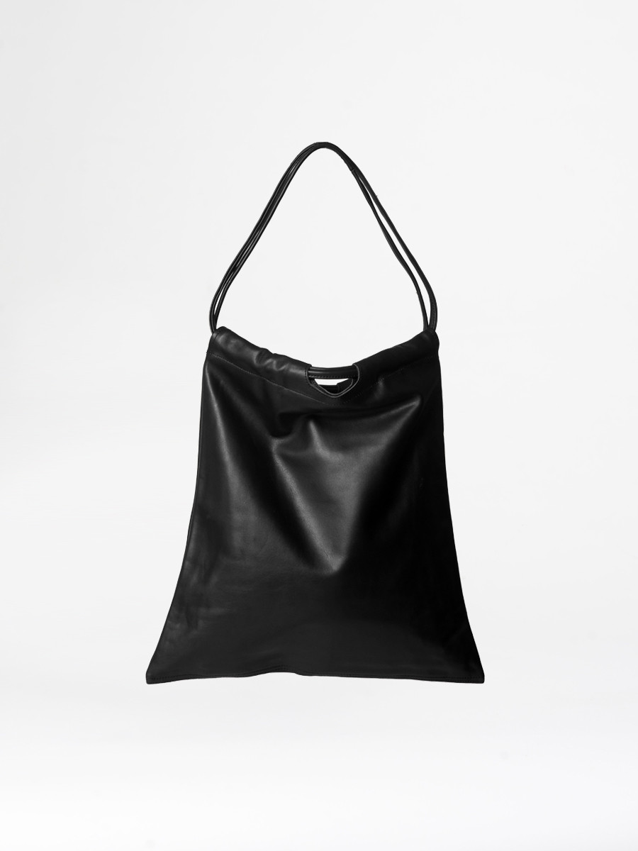 leather 2-way bag black
