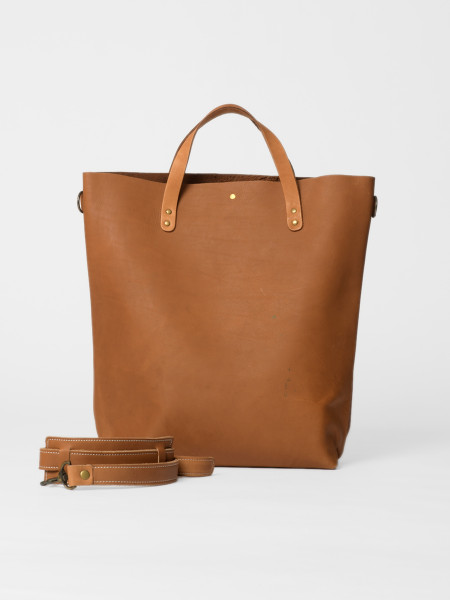 large leather tote bag natural