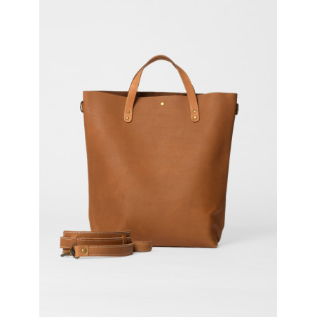large leather tote bag natural