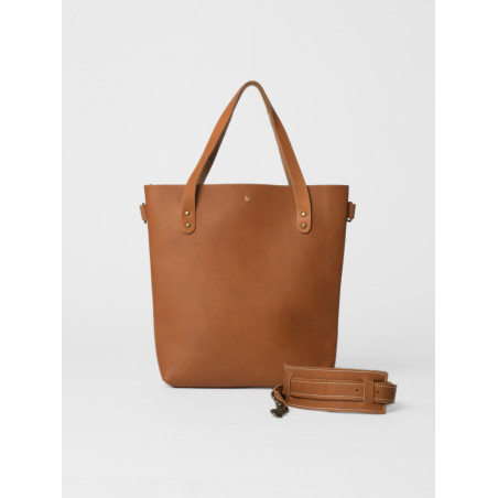 small leather tote bag natural