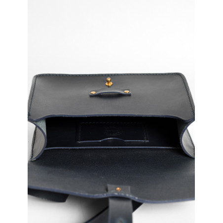 large leather cartouchiere navy