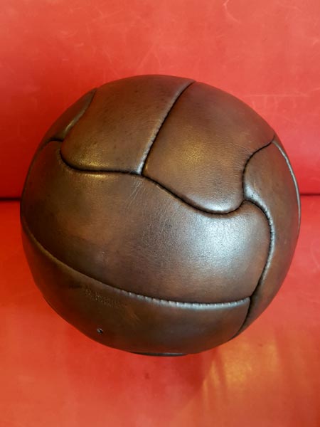 vintage leather football duplo t 1950